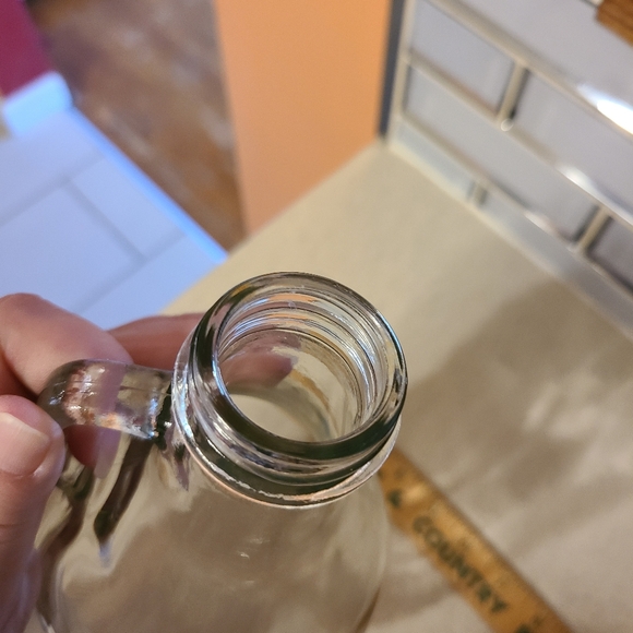 Vintage Clear Glass Bottle with Black Lid - Picture 8 of 11